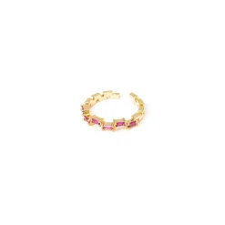 Anello a blocchetti alternati Rania - Rosso