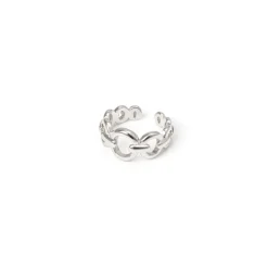 Anello a cerchietti concatenati Rania - Argento