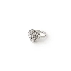 Anello a dischetti incrociati Diana - Bianco