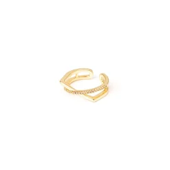 Anello a due fasce filiformi incrociate Rania - Oro