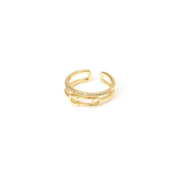 Anello a due fasce filiformi Rania - Oro