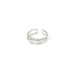 Anello a due fasce filiformi Rania - Argento