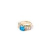 Anello a fascia larga zirconi e cristallo Sirens - Blu