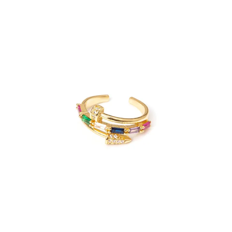 Anello a fascia snella e avvolgente Rania - Multicolor