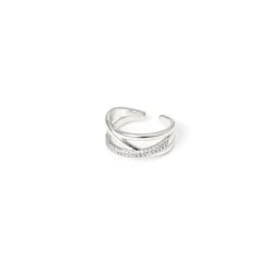 Anello a tre fili crociati Rania - Argento
