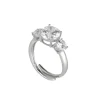 Anello a tre zirconi Pearl - Bianco
