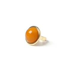 Anello con cabochon in cornice Chantal - Rosso