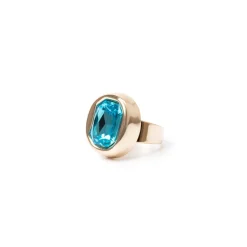 Anello con cristallo ottagonale Partenope - Turchese