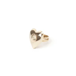 Anello con cuore e fiorellino Amaranta - Oro