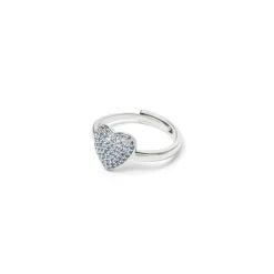 Anello con cuore Petit Pavè - Blu