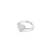 Anello con cuore Petit Pavè - Bianco