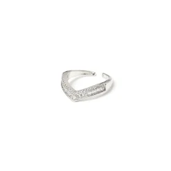 Anello con fascia a V Rania - Argento