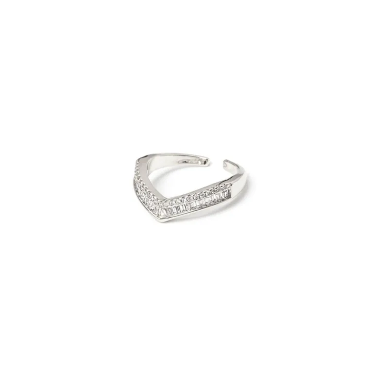 Anello con fascia a V Rania - Argento