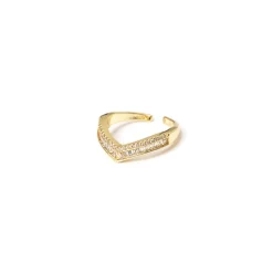 Anello con fascia a V Rania - Oro