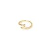 Anello con fascia filiforme e terminale a blocchetto Rania - Oro