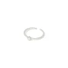 Anello con fascia filiforme spiralata e zircone Rania - Argento