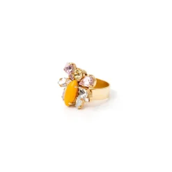 Anello con insettino giallo Flora - Multicolor