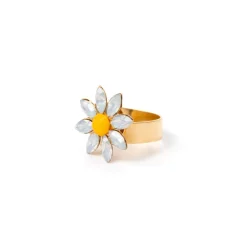 Anello con margheritina Flora - Multicolor