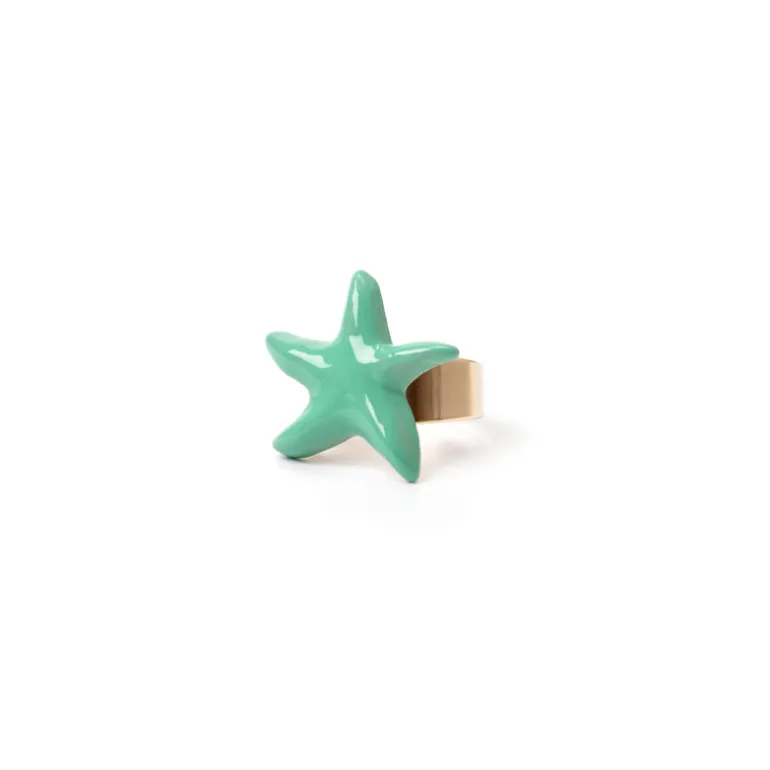 Anello con stellina di mare Partenope - Turchese