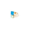 Anello con top a due cristalli Sirens - Blu