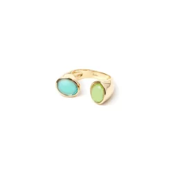 Anello con top aperto Blossom - Turchese