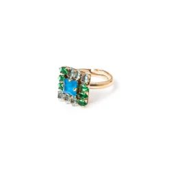 Anello con top geometrico Sirens - Blu
