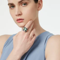 Anello con top quadrato Sirens - Blu
