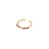 Anello doppio filo e zirconi geometrici Rania - Rosso