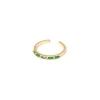 Anello doppio filo e zirconi geometrici Rania - Verde