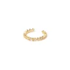 Anello linea di zirconi e ovale Rania - Bianco
