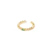Anello linea di zirconi e ovale Rania - Verde