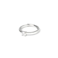 Anello punto luce Kristall - Rodio e bianco