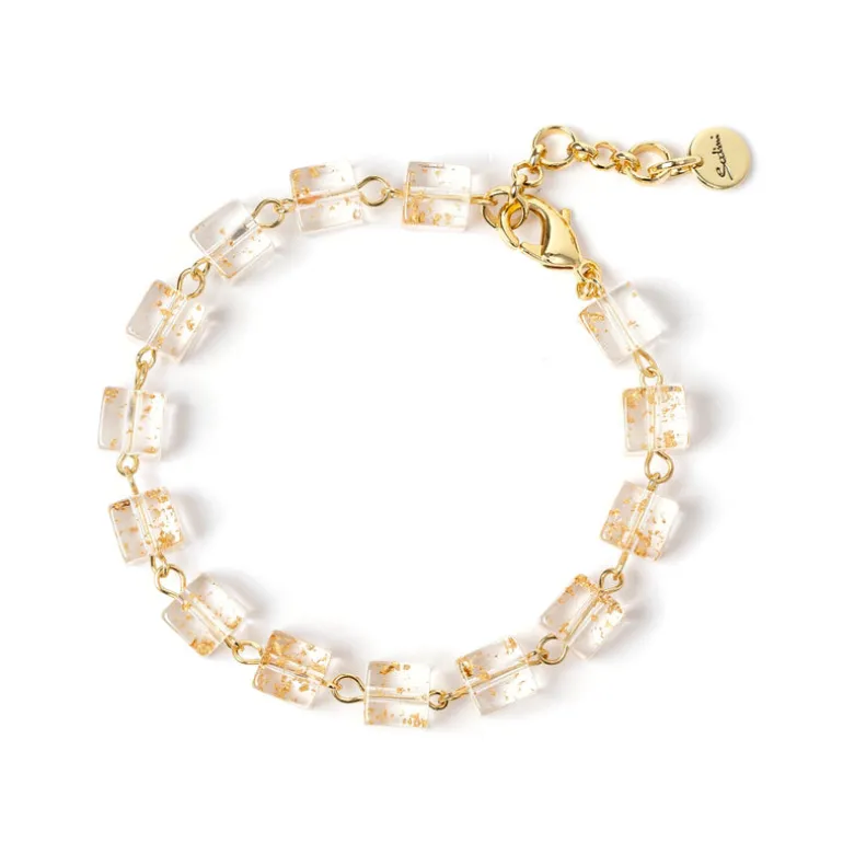 Bracciale a piccoli cubi Kaaba - Bianco