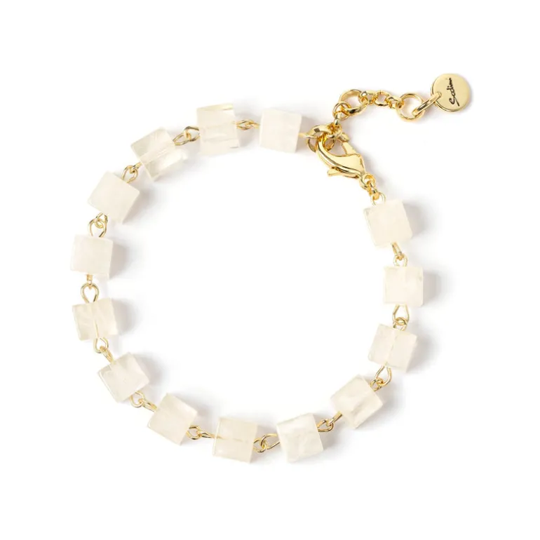 Bracciale a piccoli cubi Kaaba - Bianco