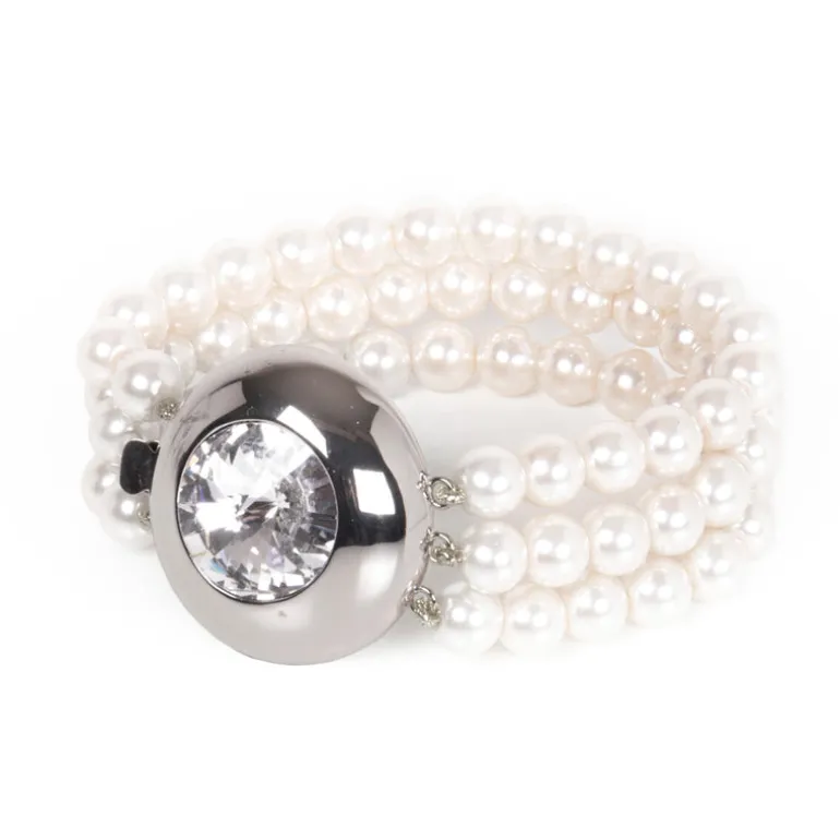 Bracciale a tre fili di perle Pearl - Argento
