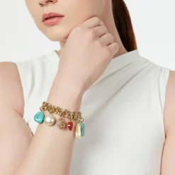 Bracciale ad anelli accoppiati Ondina - Multicolor