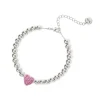 Bracciale boule e cuore Petit Pavè - Fucsia