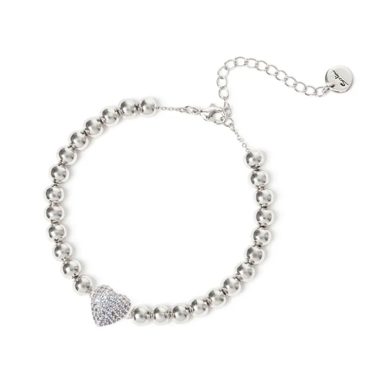 Bracciale boule e cuore Petit Pavè - Blu