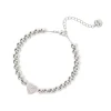 Bracciale boule e cuore Petit Pavè - Bianco