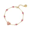 Bracciale catena e cuore Petit Pavè - Rosa