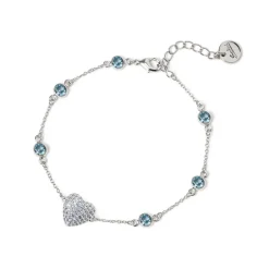 Bracciale catena e cuore Petit Pavè - Blu