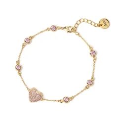 Bracciale catena e cuore Petit Pavè - Pesca