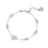 Bracciale catena e cuore Petit Pavè - Bianco