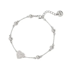 Bracciale catena e cuore Petit Pavè - Bianco