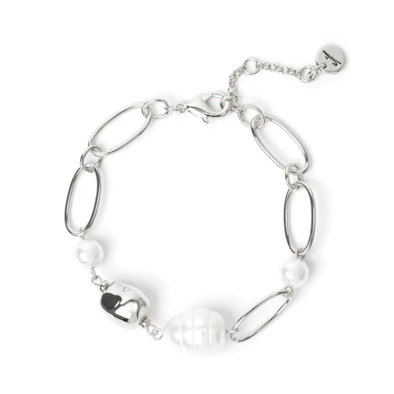 Bracciale catena e perle Leila - Argento