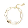 Bracciale catena e perle Leila - Oro