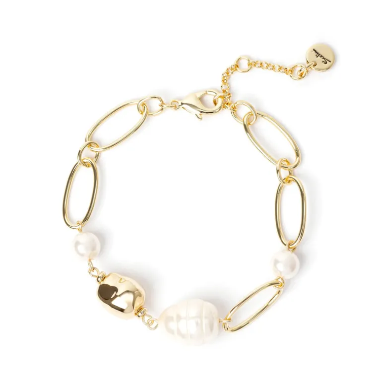 Bracciale catena e perle Leila - Oro