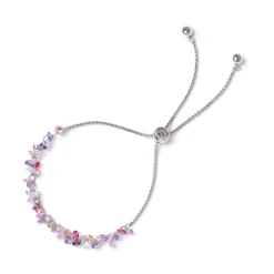 Bracciale catena e piccoli zirconi Kristall - Viola