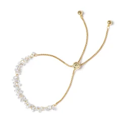 Bracciale catena e piccoli zirconi Kristall - Bianco