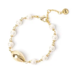 Bracciale con perla ovale Leila - Oro